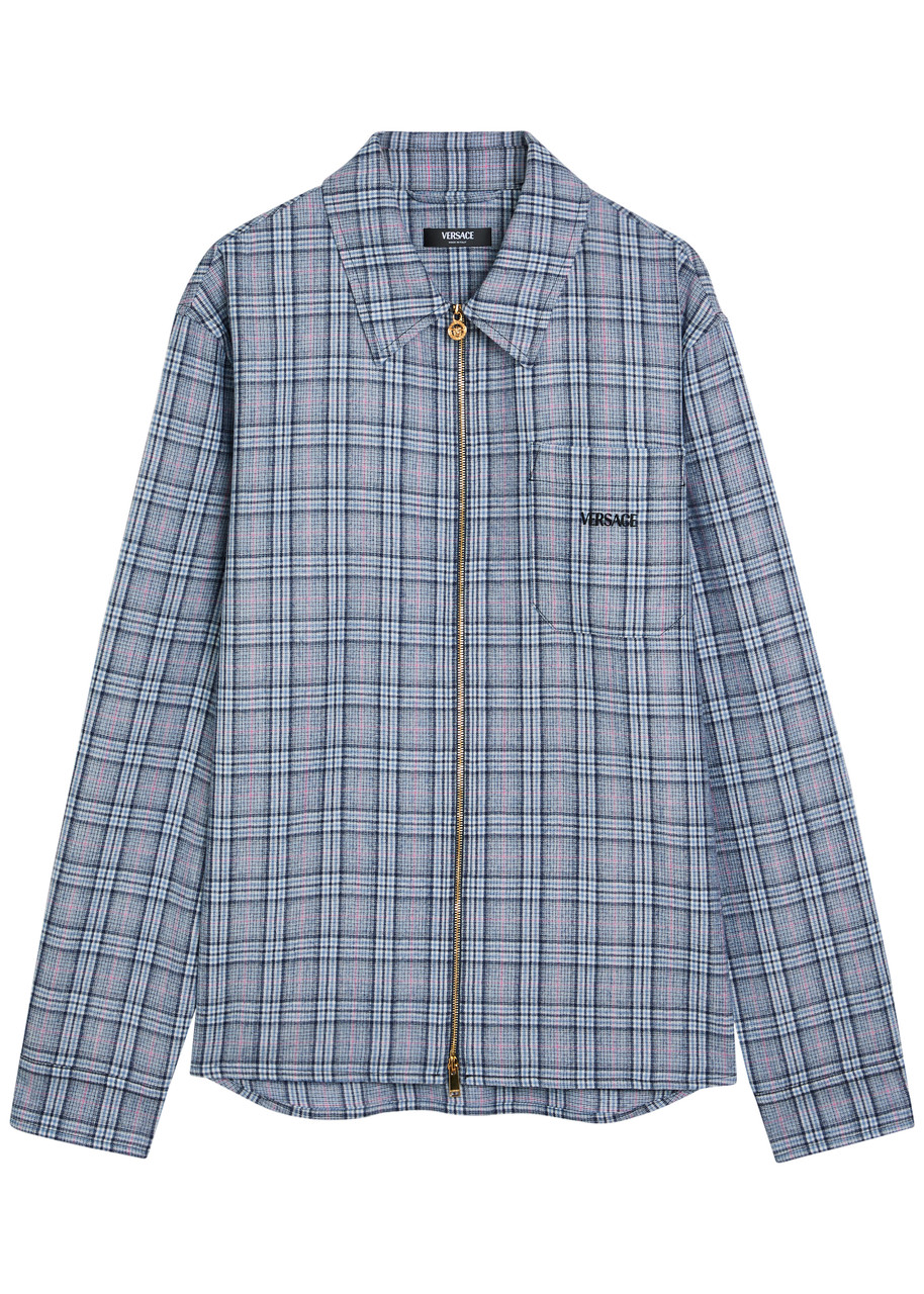 Versace Checked Wool Shirt - Multicoloured 1 - 48 (IT48 / M)