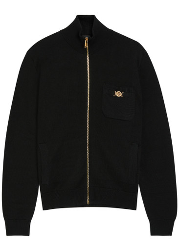VERSACE Zip-through cotton and cashmere-blend jumper | Harvey Nichols