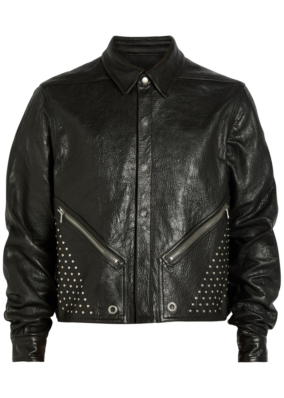 Rick Owens Alice Studded Grained Leather Jacket - Black - 50 (IT50 / L)