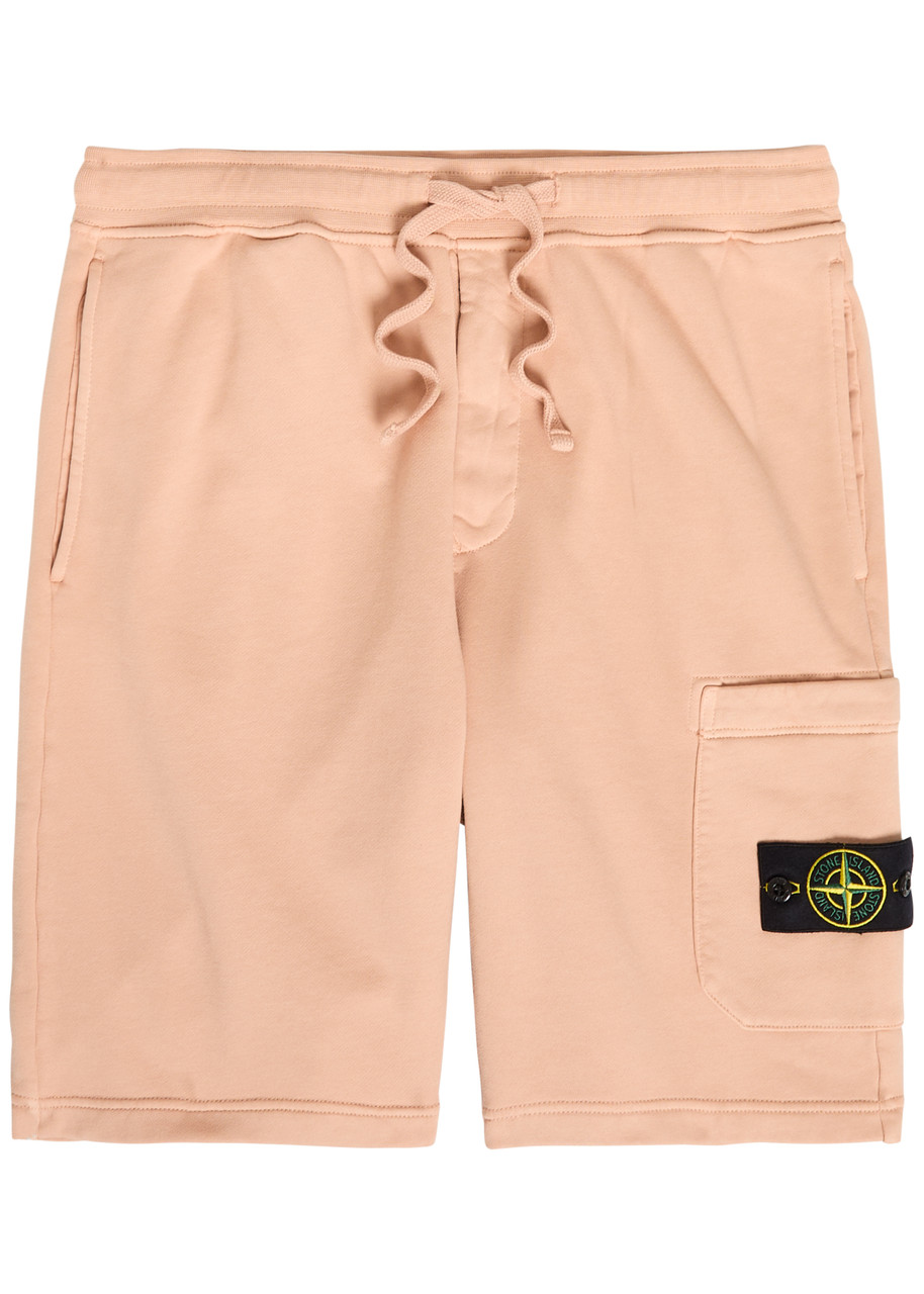 Stone Island Logo Cotton Shorts - Pink - S