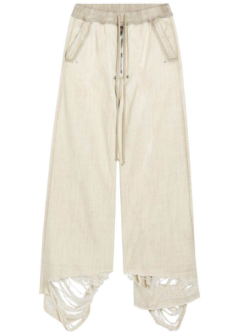 Rick Owens Bela Wide-leg Cotton-twill Trousers - Off White - 48 (W32 / M)