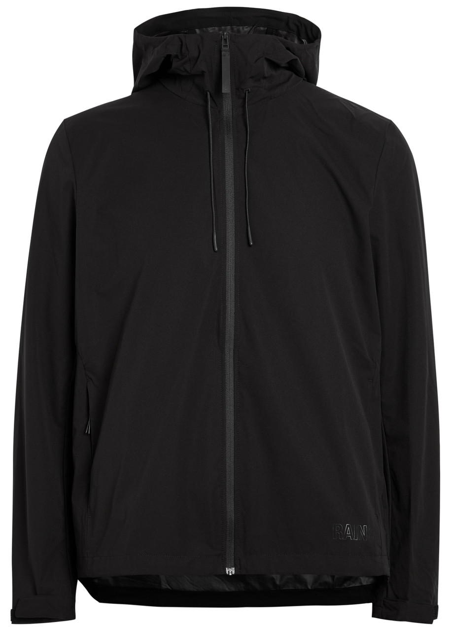 Rains Mito Water-repellant Hooded Shell Jacket - Black - L