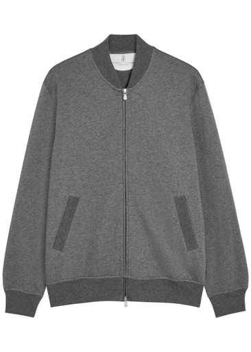 BRUNELLO CUCINELLI Zip-through cotton-blend sweatshirt | Harvey