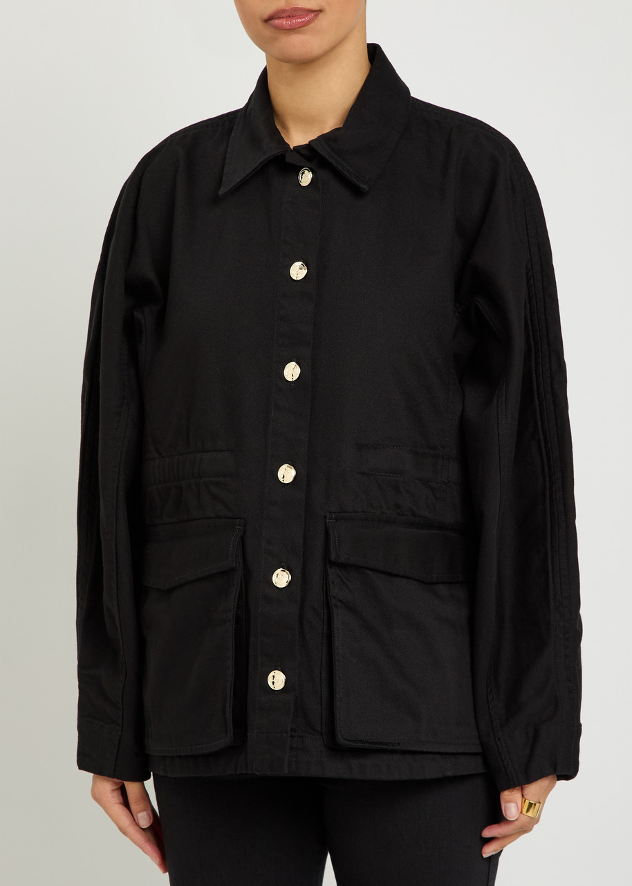  Rùadh The Constance Drawstring Denim Jacket - Black - Xs/s (uk6-8 / Xs) 