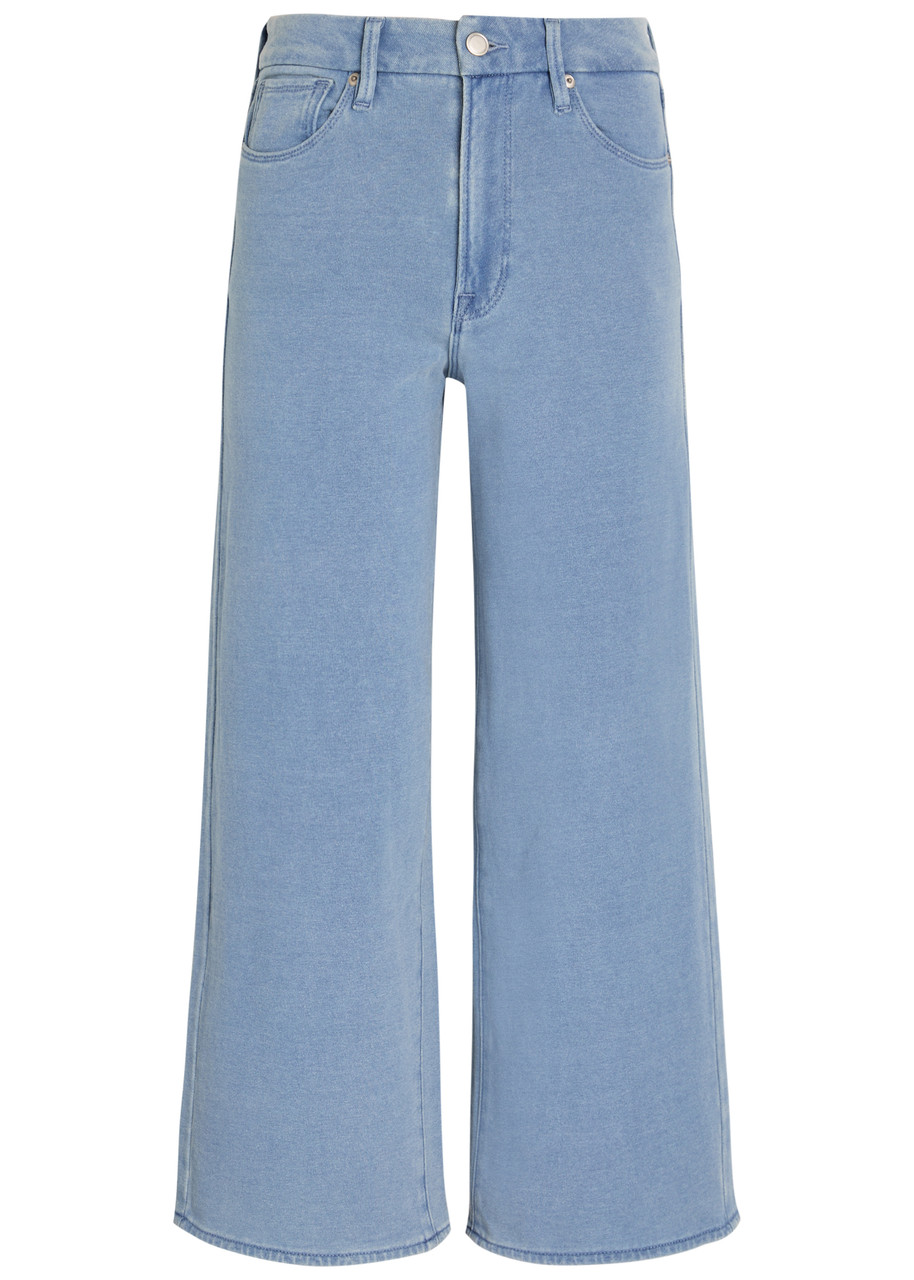 Good American Jeanius Cropped Wide-leg Trousers - Light Blue - 29 (W29 / UK12 / M)