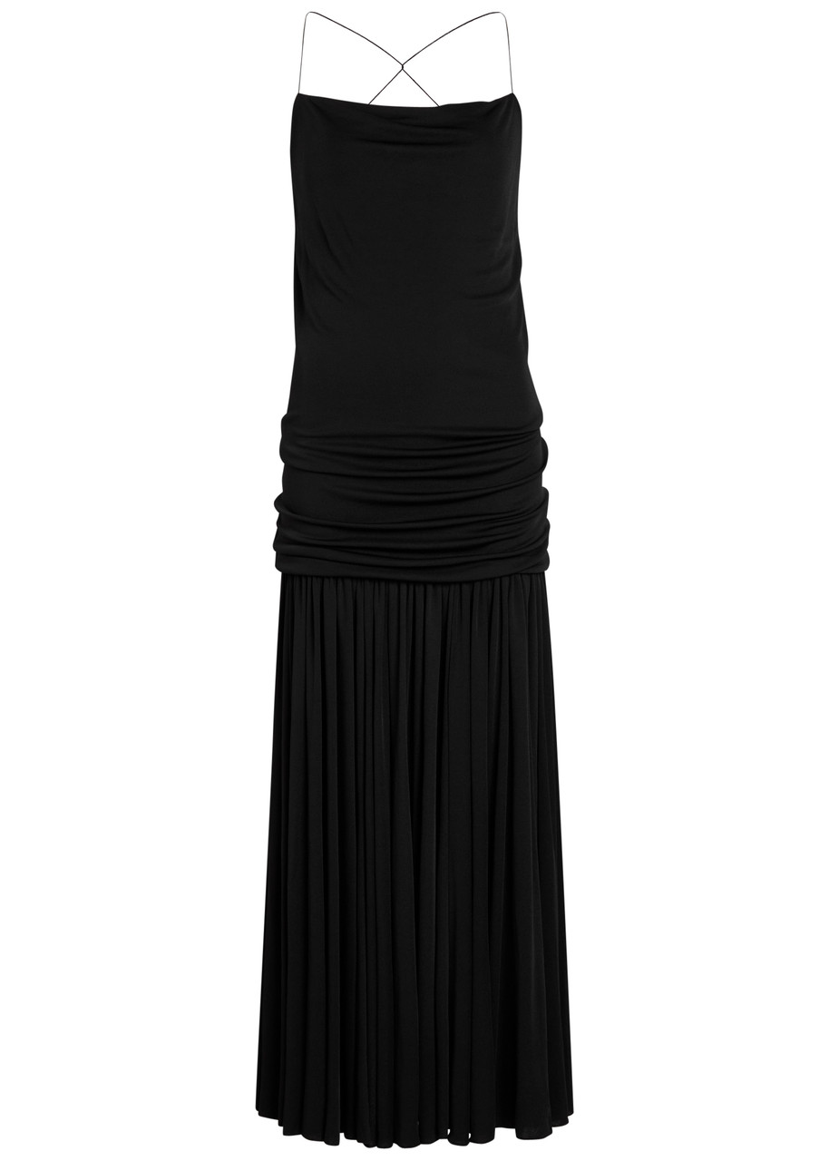 Jacquemus La Robe Abiha Draped Jersey Maxi Dress - Black - L (UK14 / L)