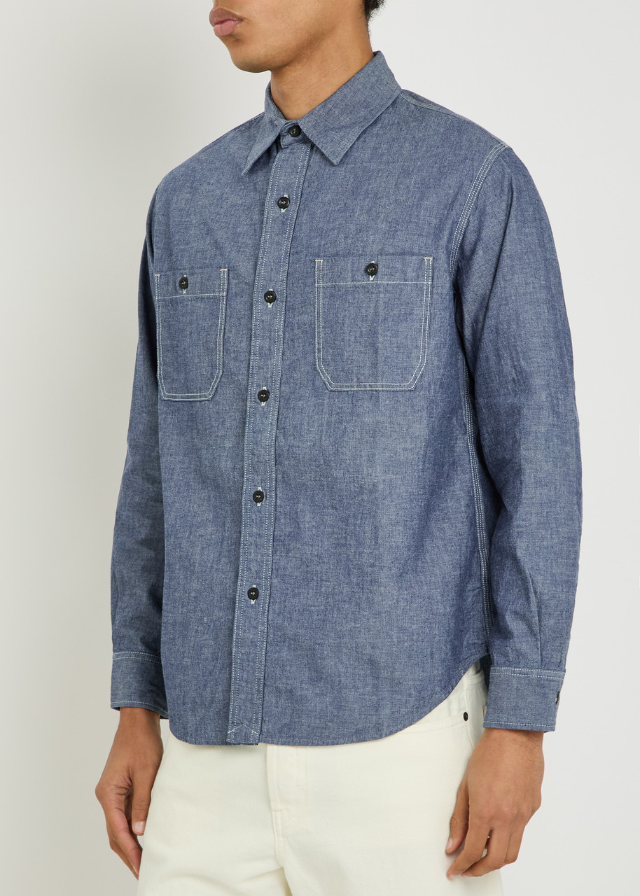  Blue Blue Denim Work Shirt - Dark Blue - S 
