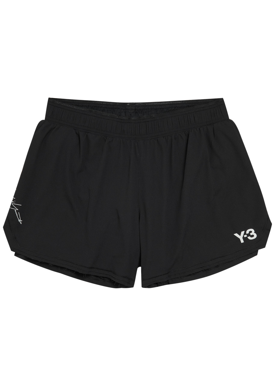 Y-3 Logo Stretch-polyamide Running Shorts - Black - L