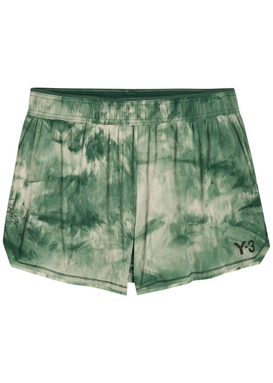 Y-3 Printed Stretch-polyamide Running Shorts - Green - XL