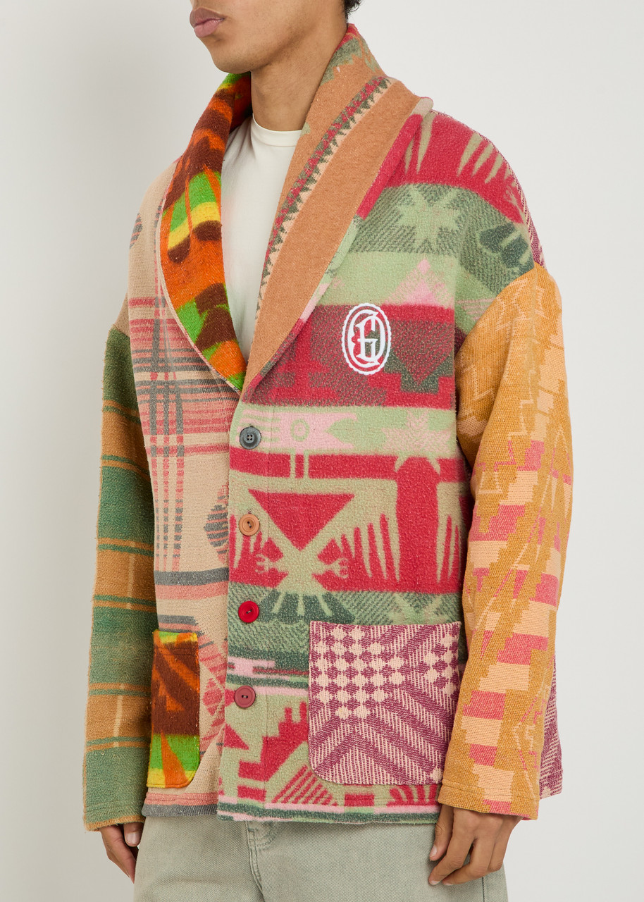  Gallery Dept. Logo-embroidered Patterned Cotton-blend Cardigan - Multicoloured 1 - L 