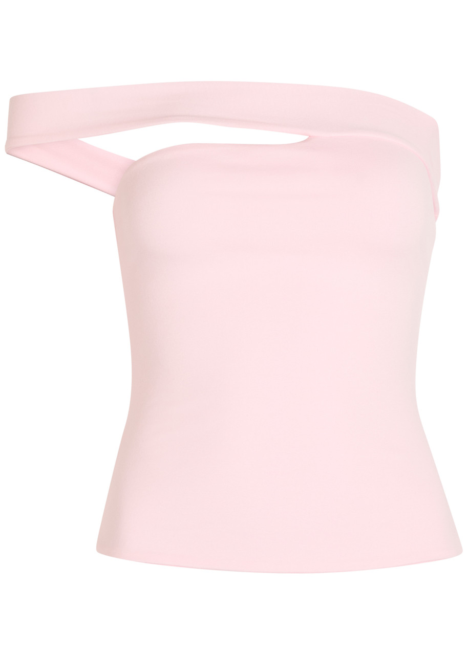Skims Asymmetric Stretch-cotton top - Pink - XL (UK20)