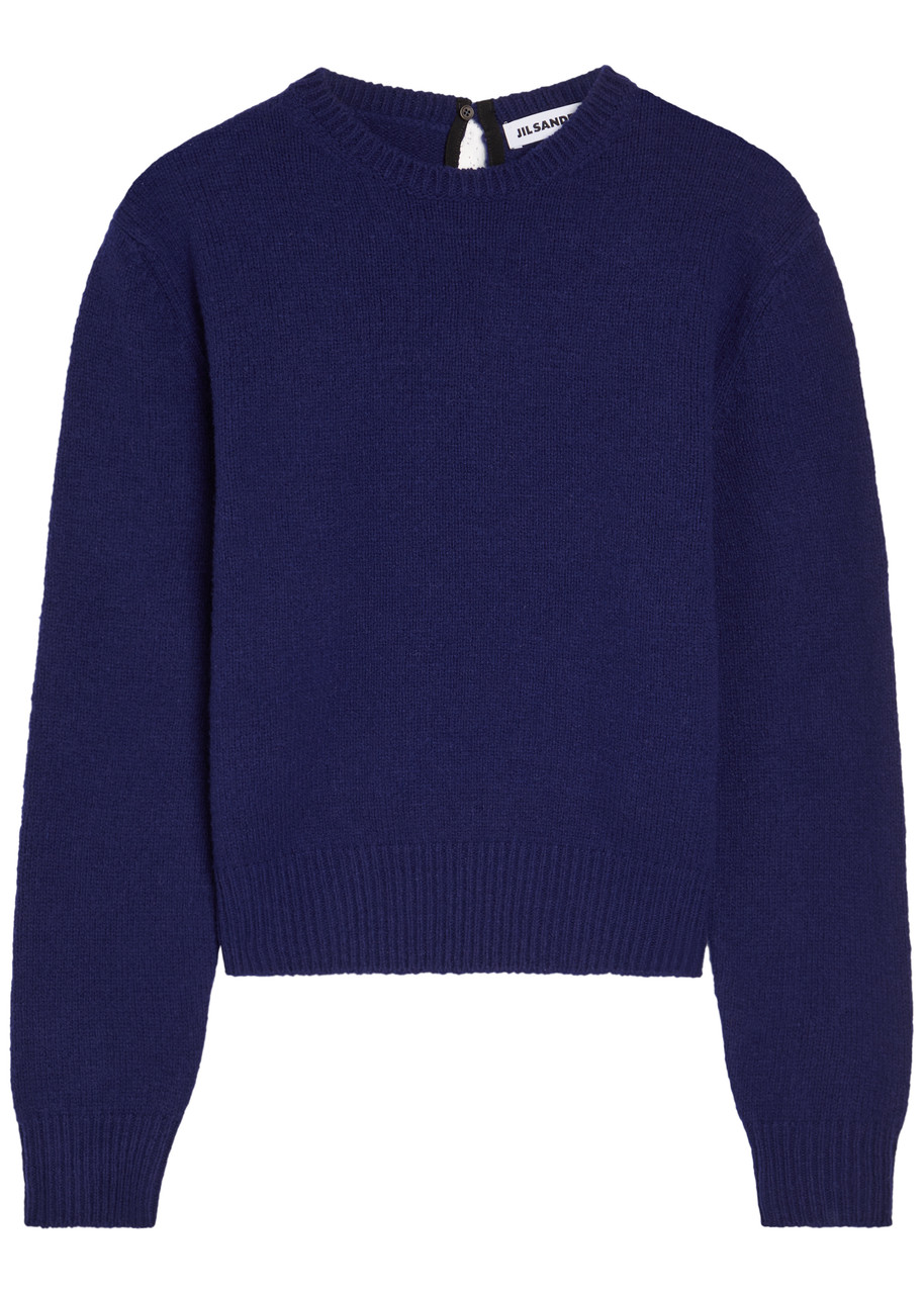 Jil Sander 3/4 Sleeve Wool-blend Jumper - Blue - 50 (IT50 / L)