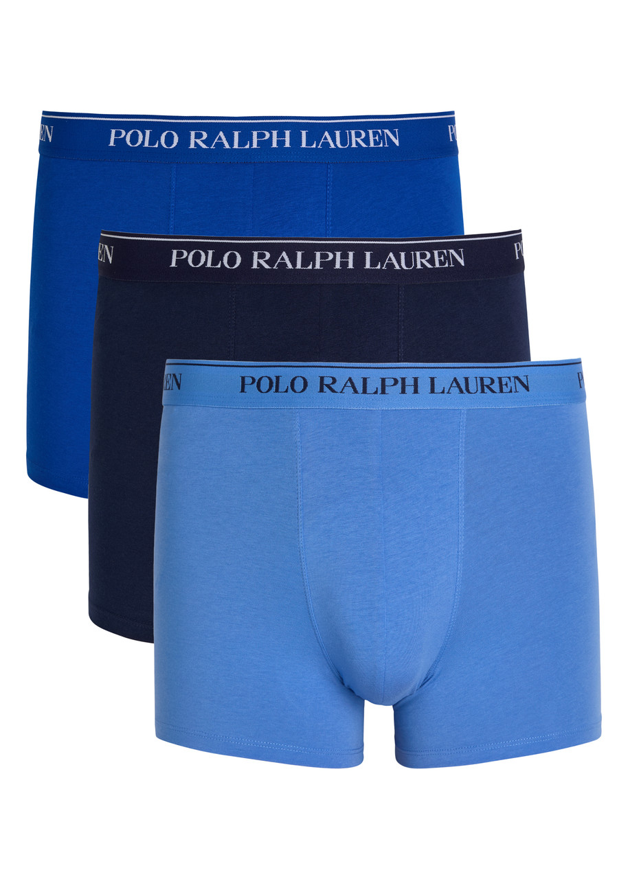 Polo Ralph Lauren Logo-jacquard Stretch-cotton Trunks - set of Three - Blue - L