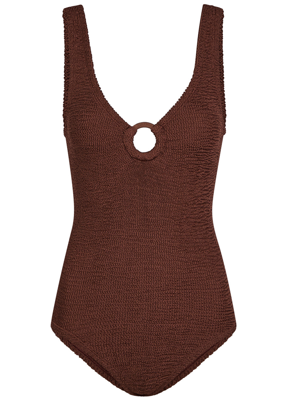 Hunza G Celine Crinkle Swimsuit - Brown - One Size