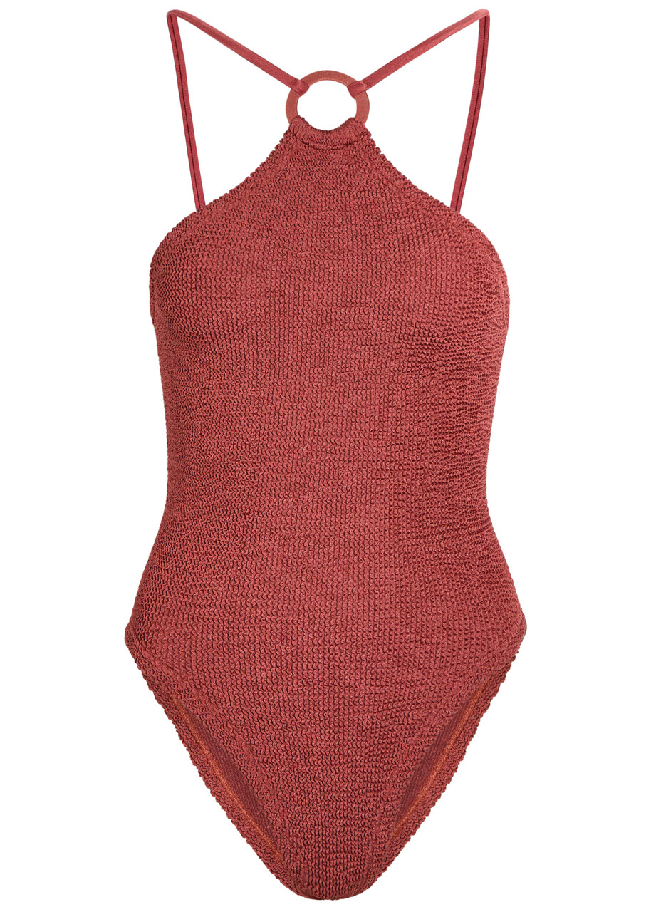 Hunza G Jasmine Hoop Detail Crinkle Swimsuit - Pink - One Size