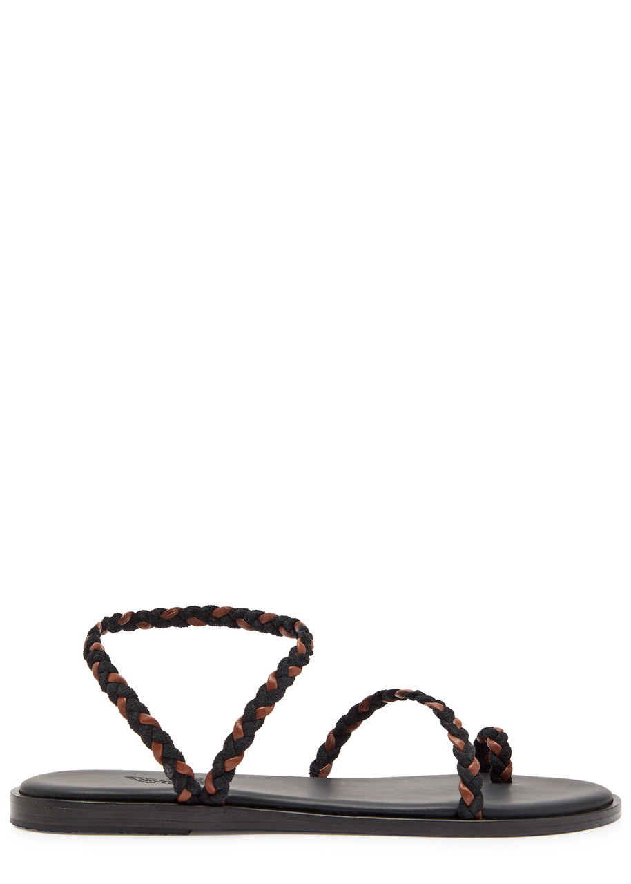 Ancient Greek Sandals Elevated Eleftheria Braided Leather Sandals - Black - 36 (IT36/ UK3)
