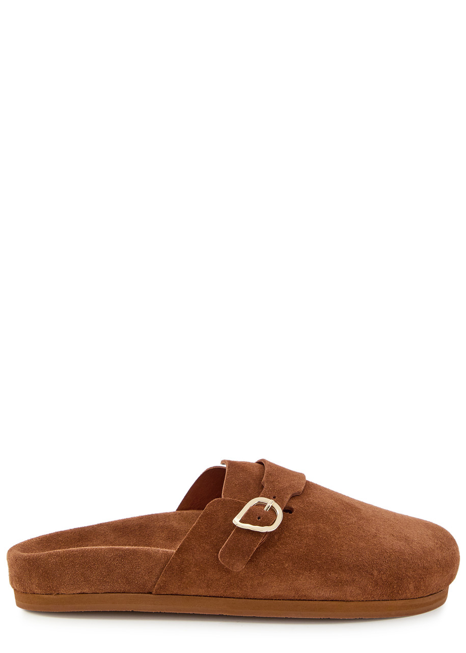 Ancient Greek Sandals Vasilista Suede Mules - Brown - 38 (IT38/ UK5)