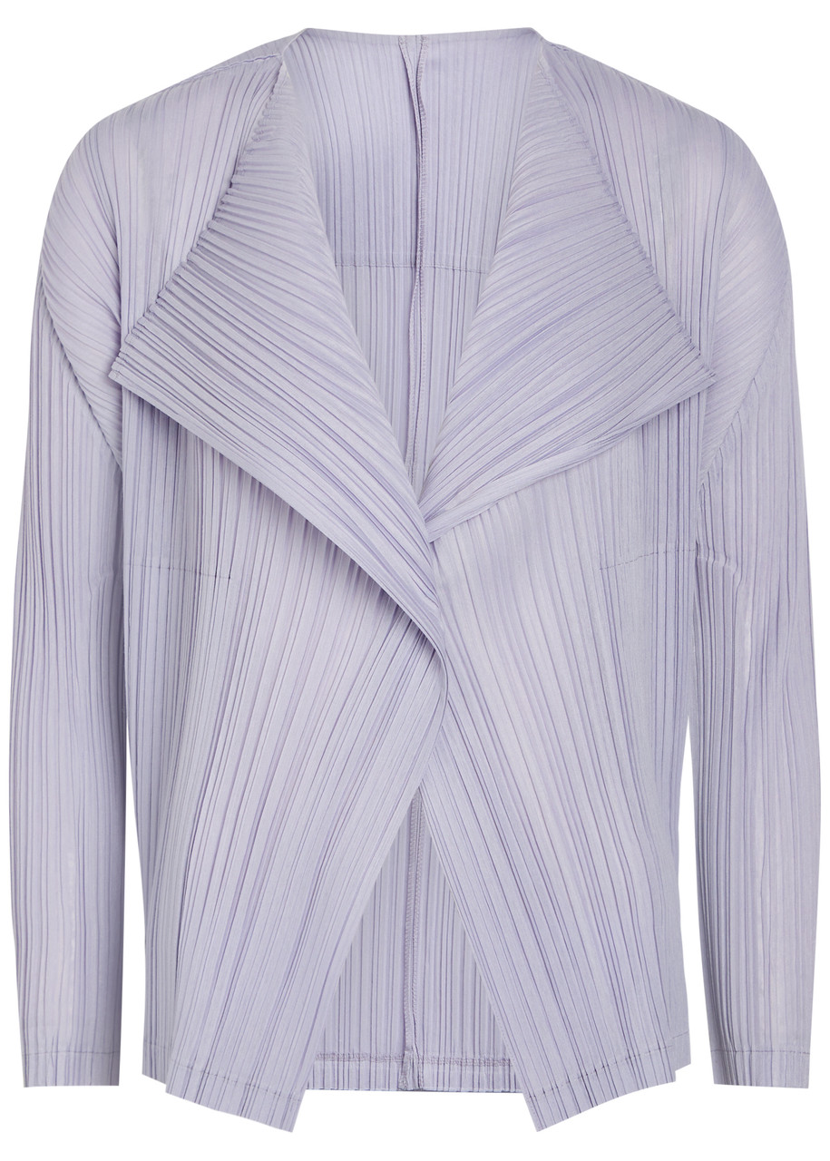 Pleats Please Issey Miyake Pleated Woven Cardigan - Light Purple - 3