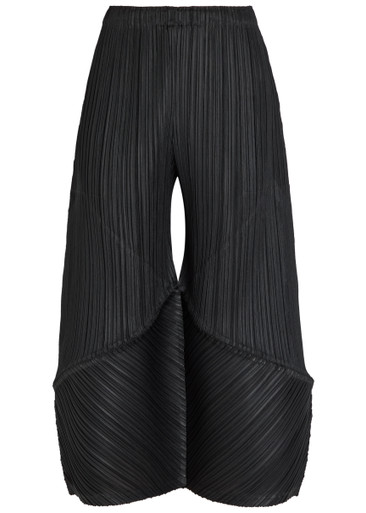 PLEATS PLEASE ISSEY MIYAKE Pleated wide-leg cropped woven trousers