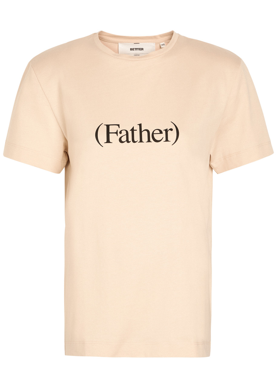 Bettter Father Printed Cotton T-shirt - Beige - S (UK8-10 / S)