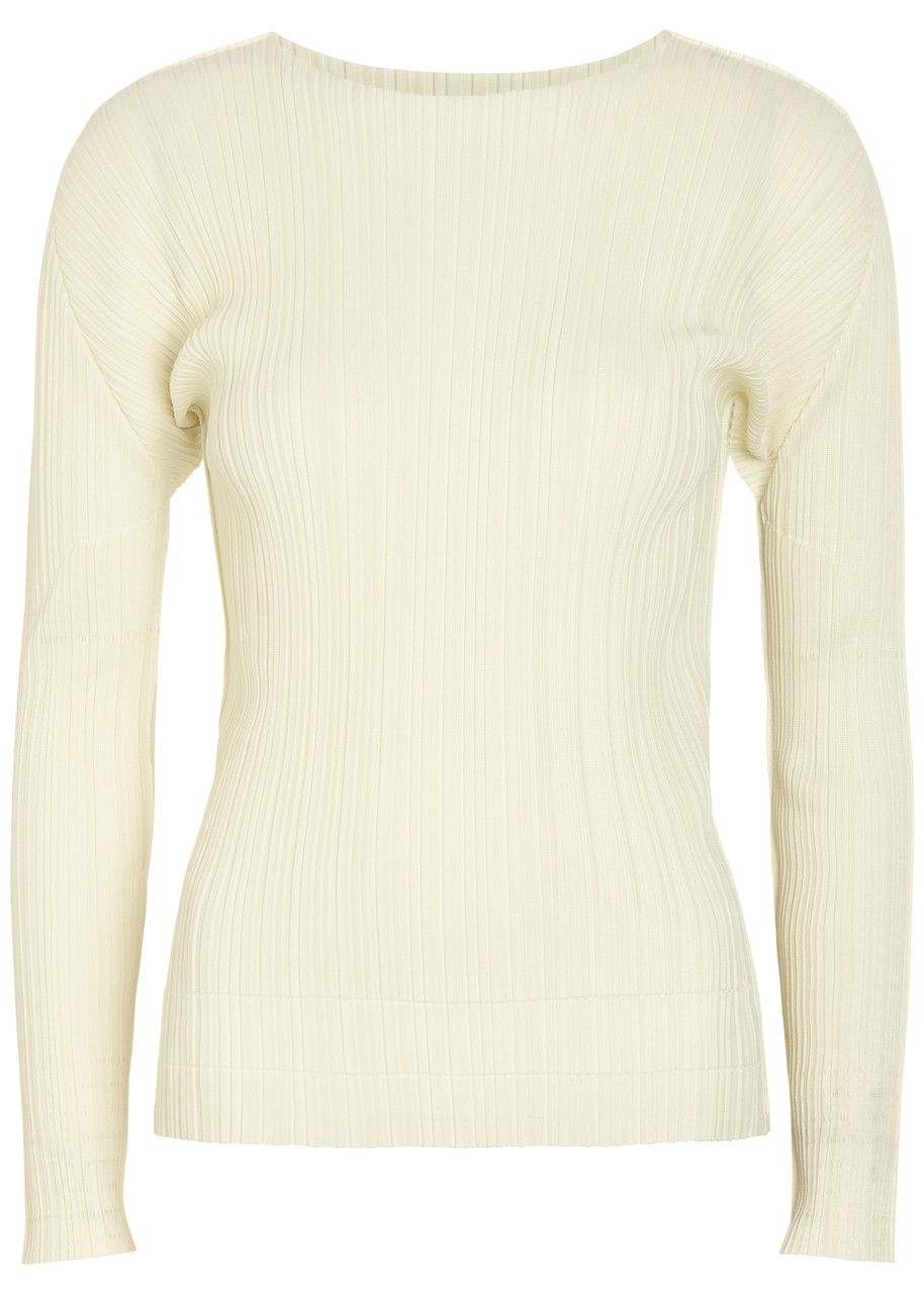 Pleats Please Issey Miyake Pleated Woven top - Off White - One Size