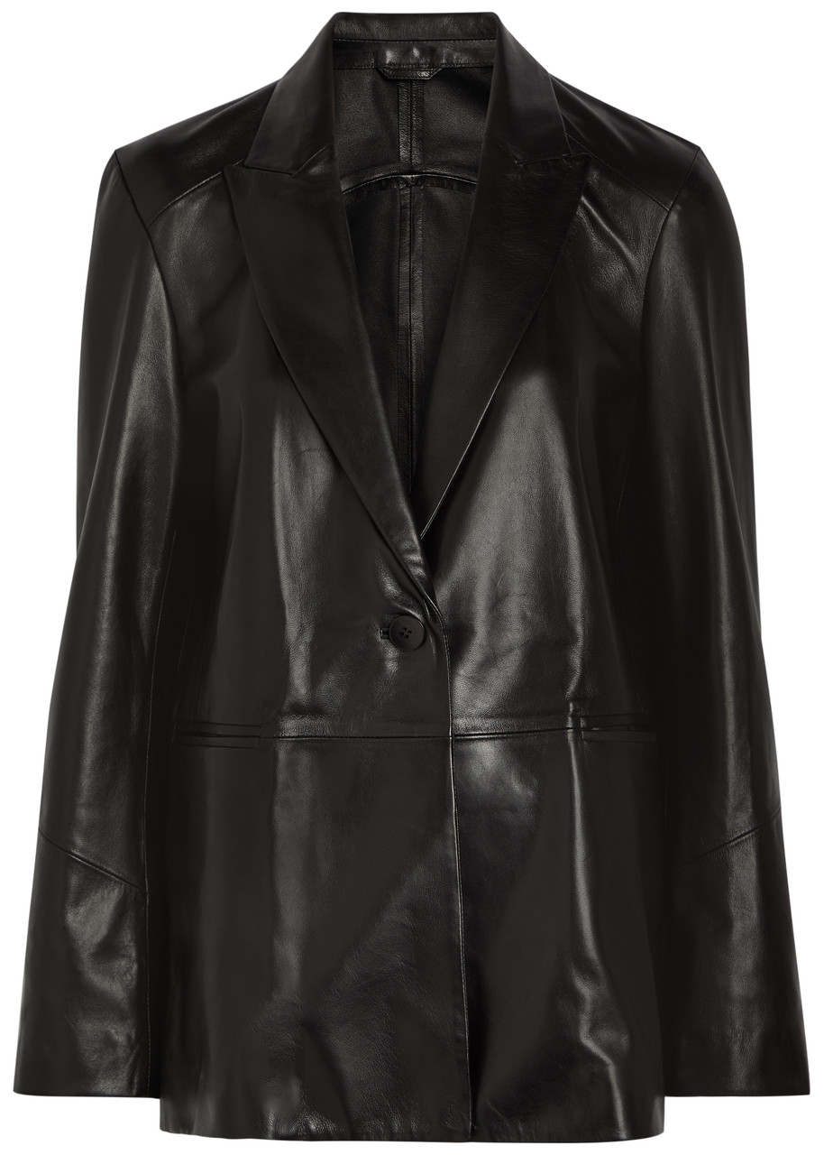 Nour Hammour Arden Leather Blazer - Black - 40 (UK12 / M)