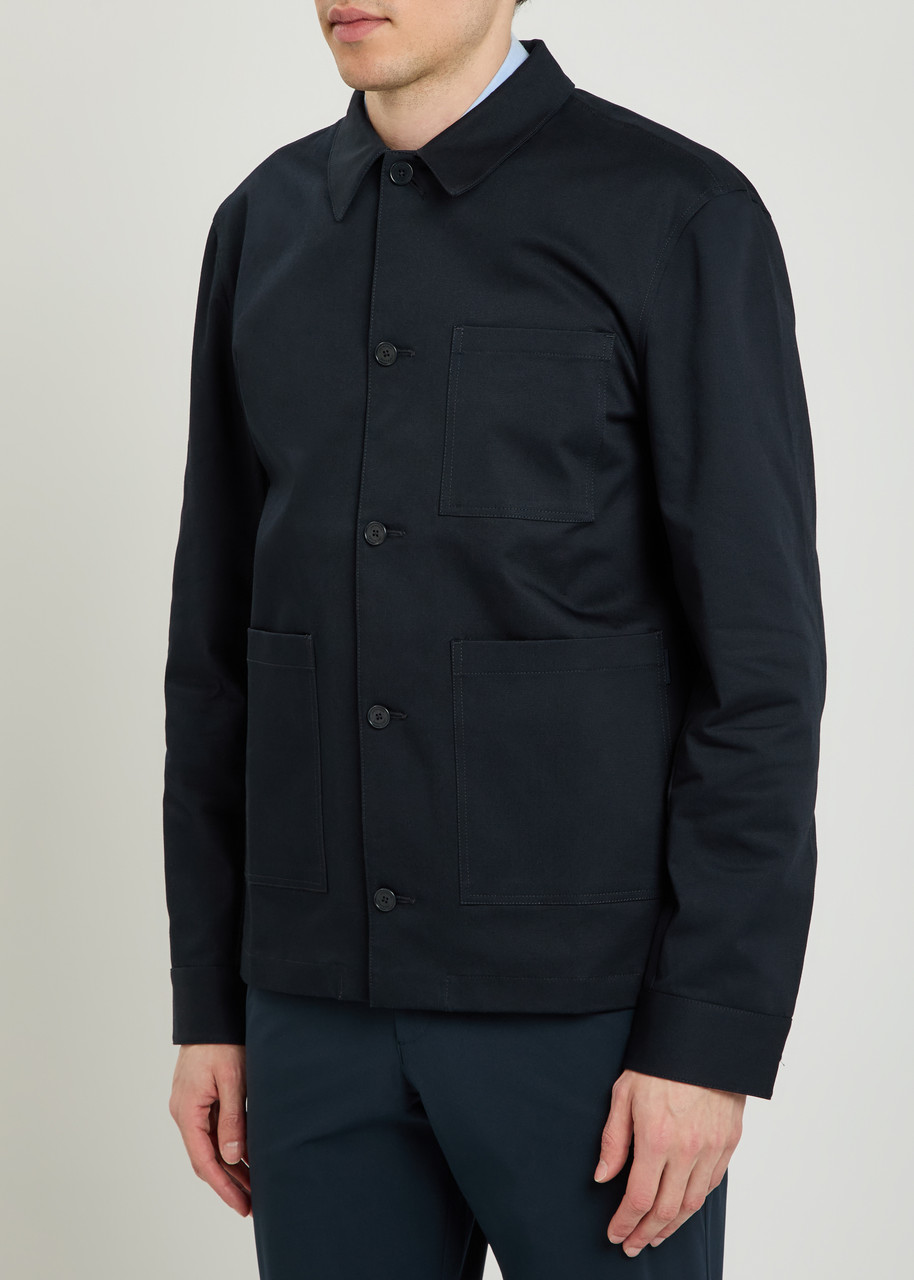  Lestrange Coach Patch Pocket Stretch-cotton Overshirt - Navy - L 