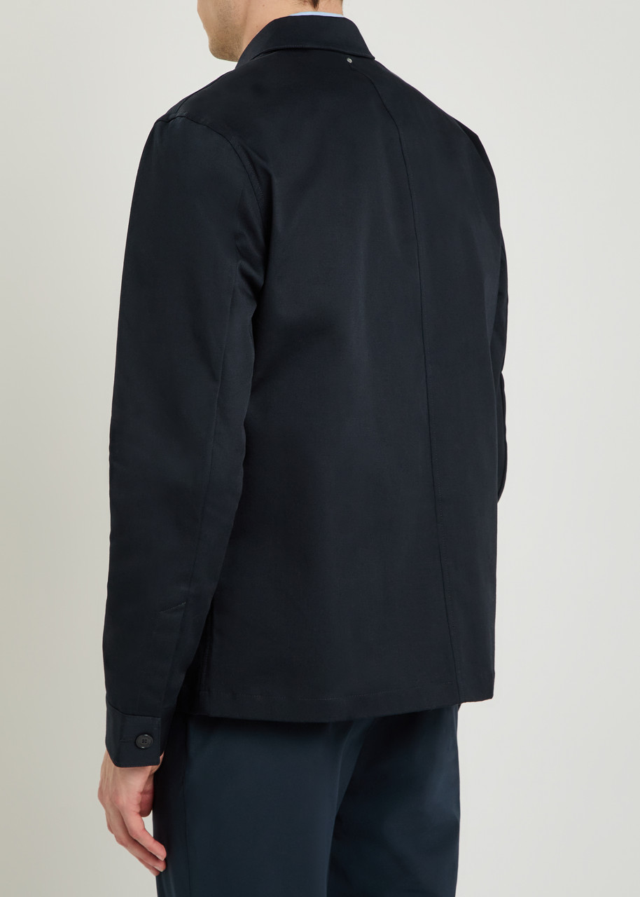 Lestrange Coach Patch Pocket Stretch-cotton Overshirt - Navy - L 