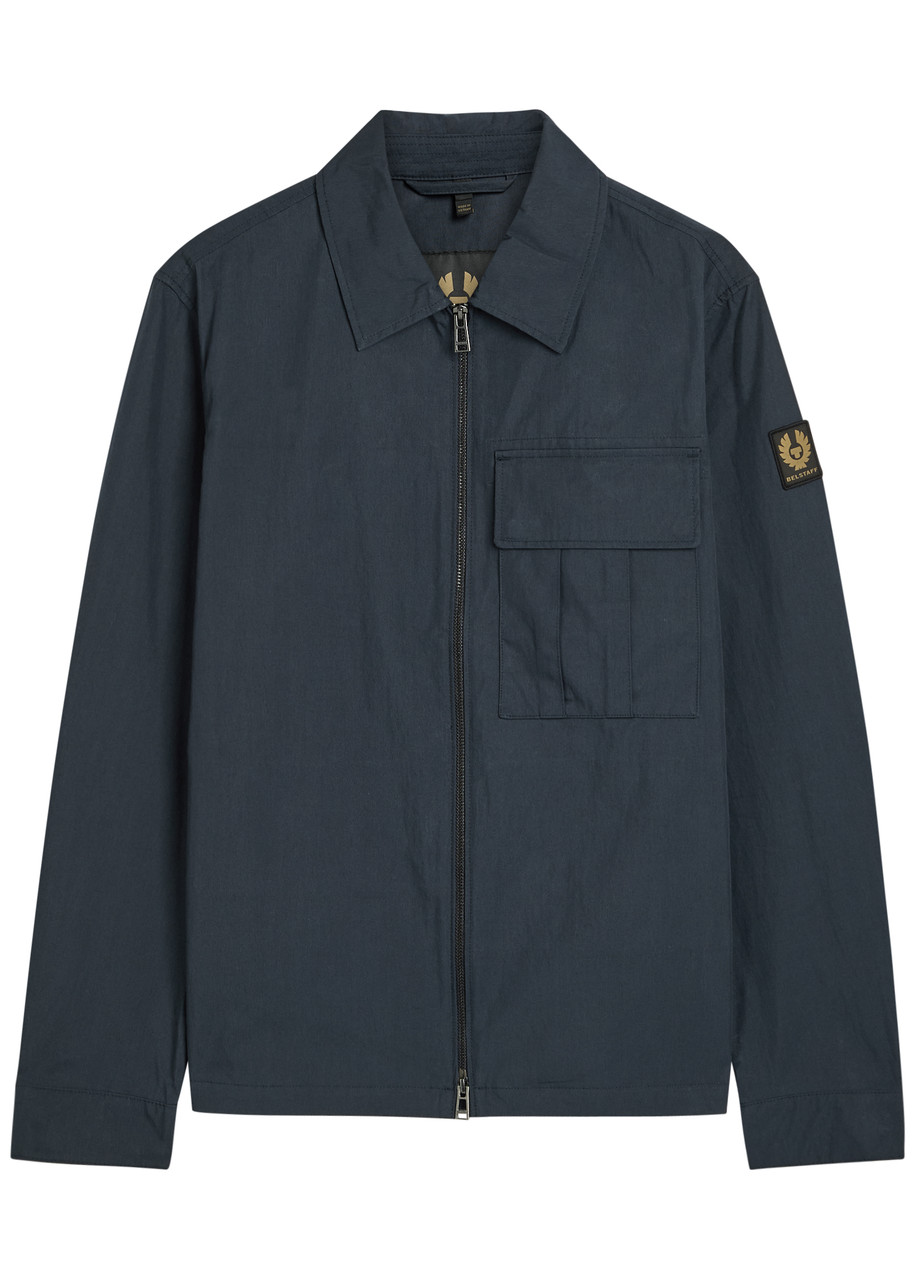 Belstaff Cargo Logo-appliquéd Cotton-blend Overshirt - Navy - XL