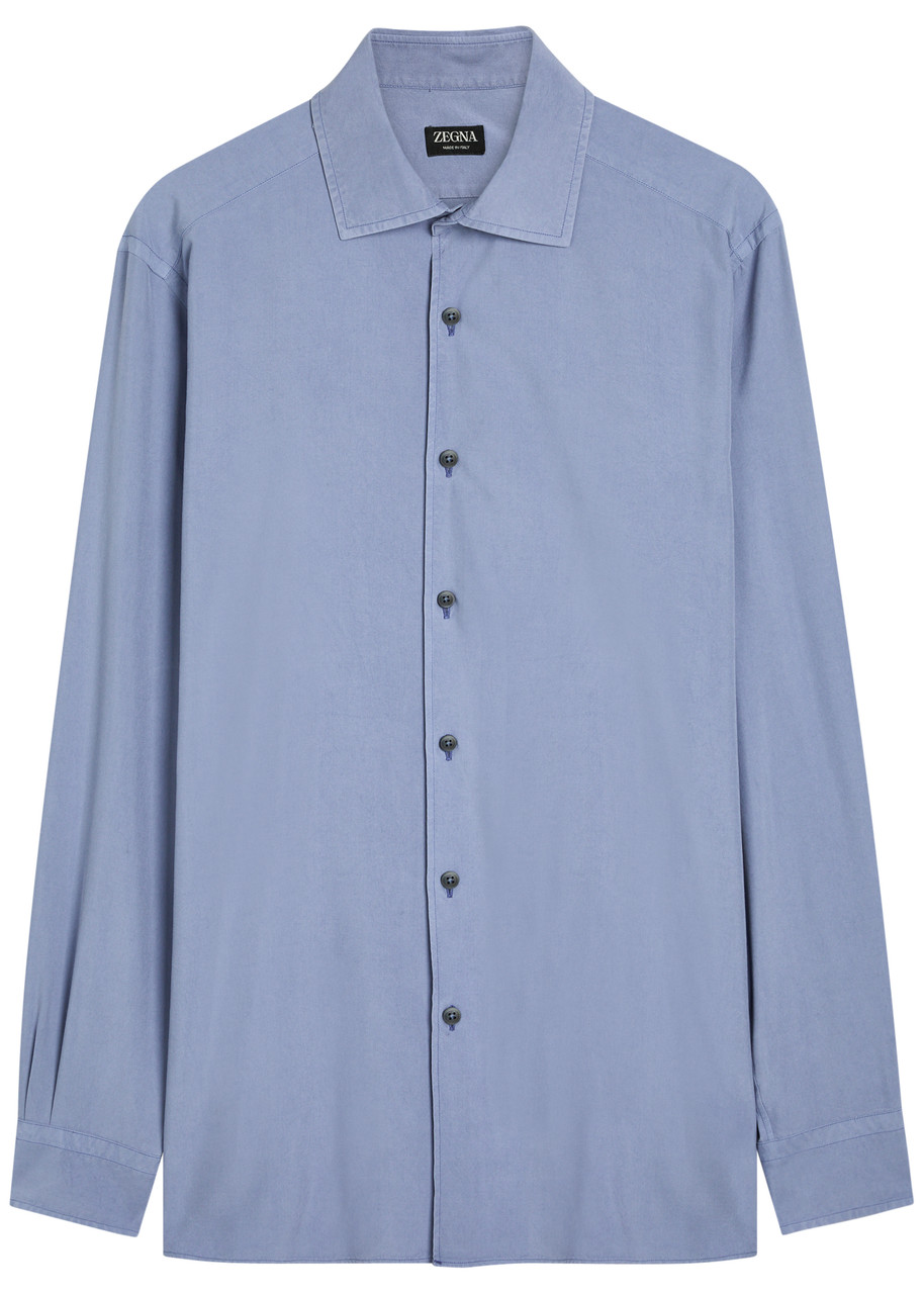 Zegna Brushed Silk Shirt - Purple - M