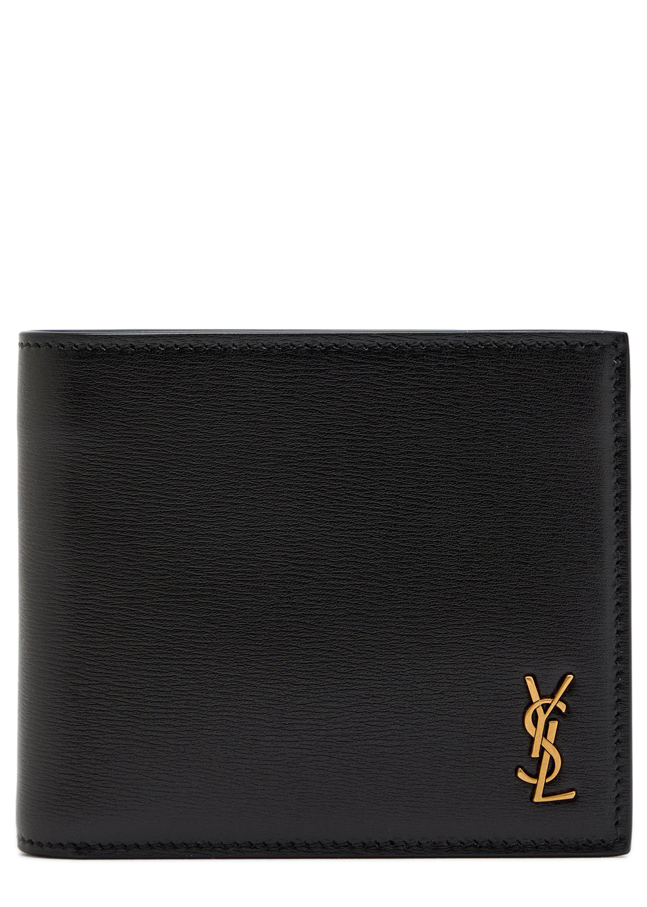 Saint Laurent Logo Leather Wallet - Black - One Size