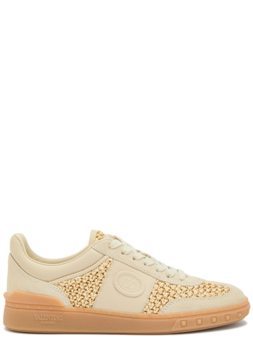 VALENTINO GARAVANI Upvillage panelled raffia sneakers | Harvey Nichols