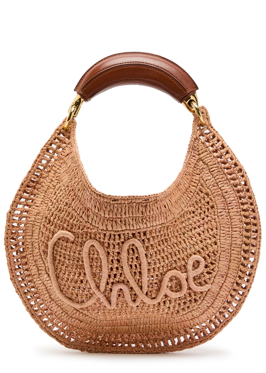 Chloe Summer Banana Logo Raffia Shoulder bag - Pink - One Size