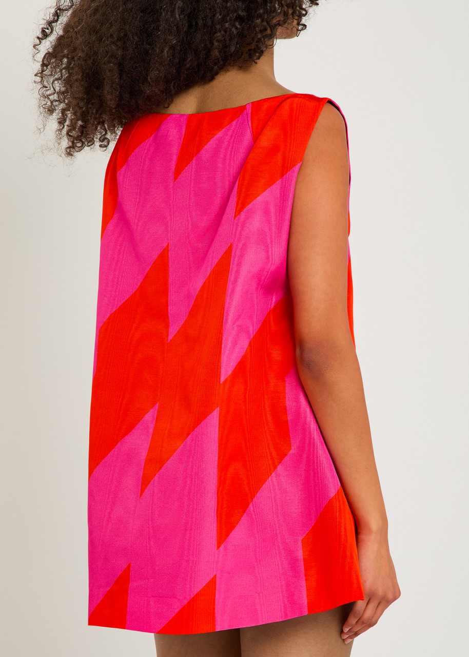  Dries Van Noten Dabel Printed Cotton-blend Mini Dress - Fuchsia - 34 (uk6 / Xs) 