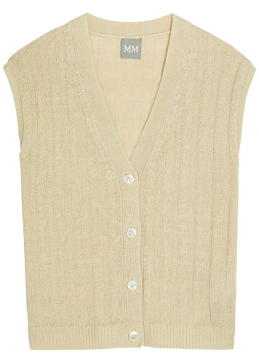 MM Ranghi V-neck fine-knit linen vest | Harvey Nichols