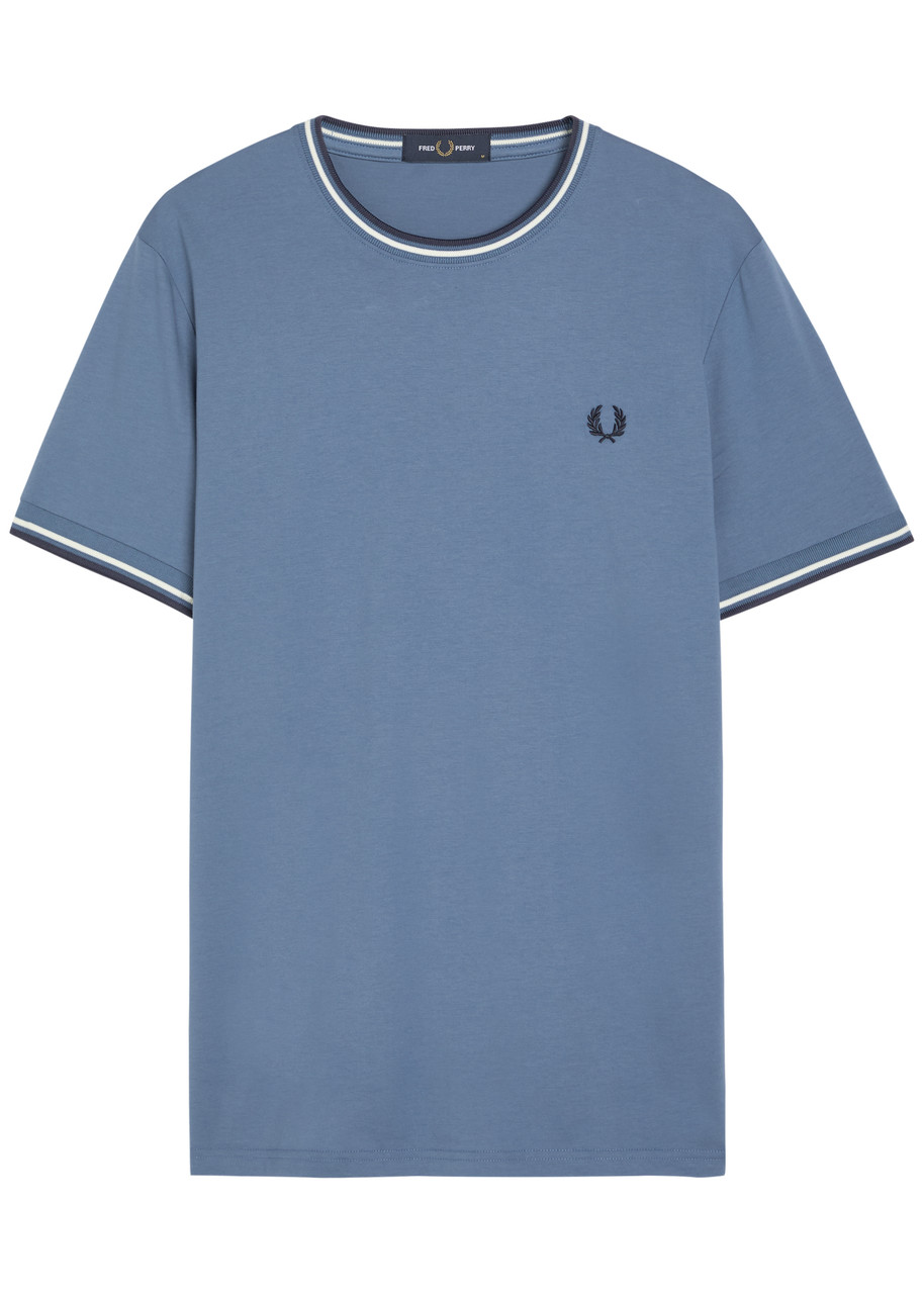 Fred Perry Logo-embroidered Cotton T-shirt - Blue - L