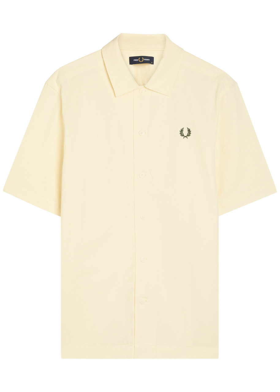 Fred Perry Logo-embroidered Cotton Shirt - Ecru - S