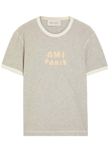 AMI PARIS Logo-appliquéd cotton T-shirt | Harvey Nichols