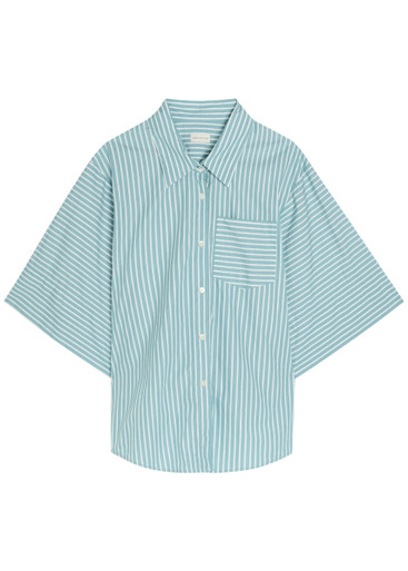 DRIES VAN NOTEN Clea striped cotton and silk-blend shirt | Harvey