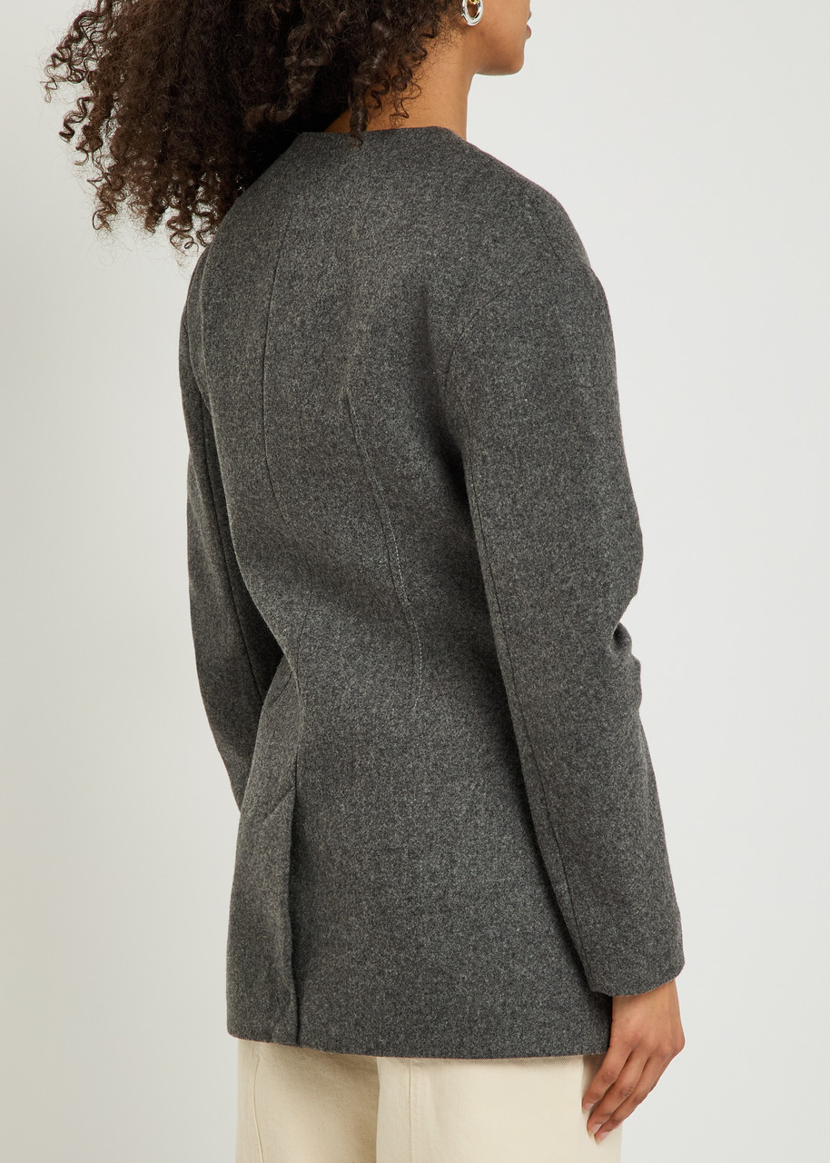  Akyn Harlow Fitted Wool Jacket - Grey - 14 (uk14 / L) 