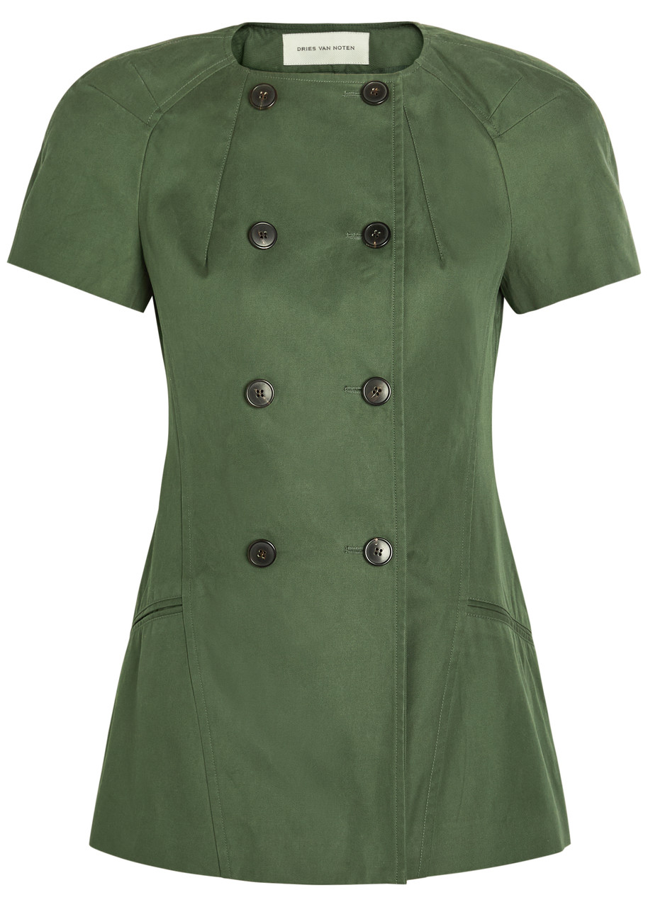 Dries Van Noten Bonny Double-breasted Cotton Jacket - Dark Green - 42 (UK14 / L)