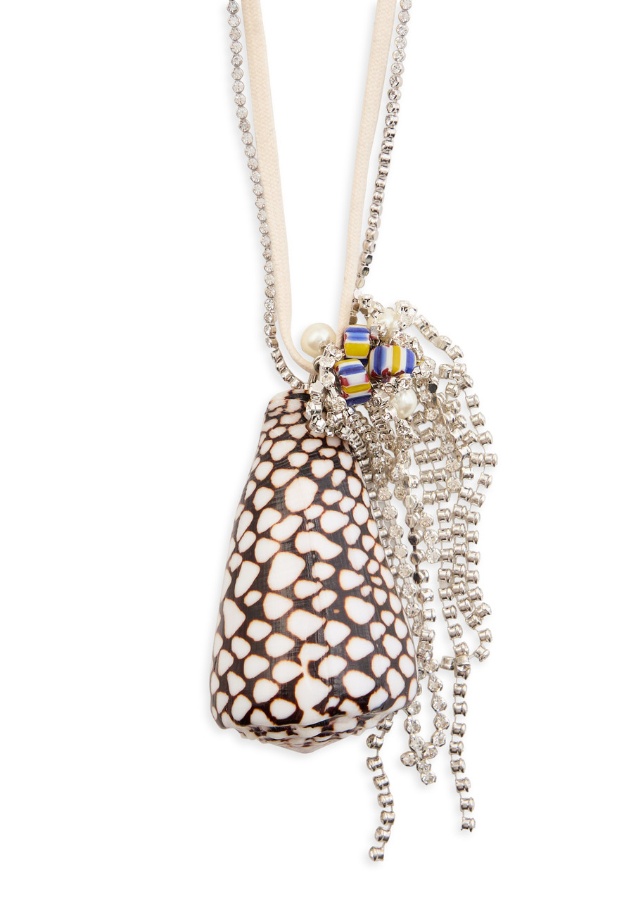 Dries Van Noten Crystal-embellished Shell Necklace - Yellow - One Size