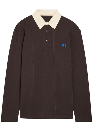 WALES BONNER City logo piqué stretch-cotton polo shirt | Harvey