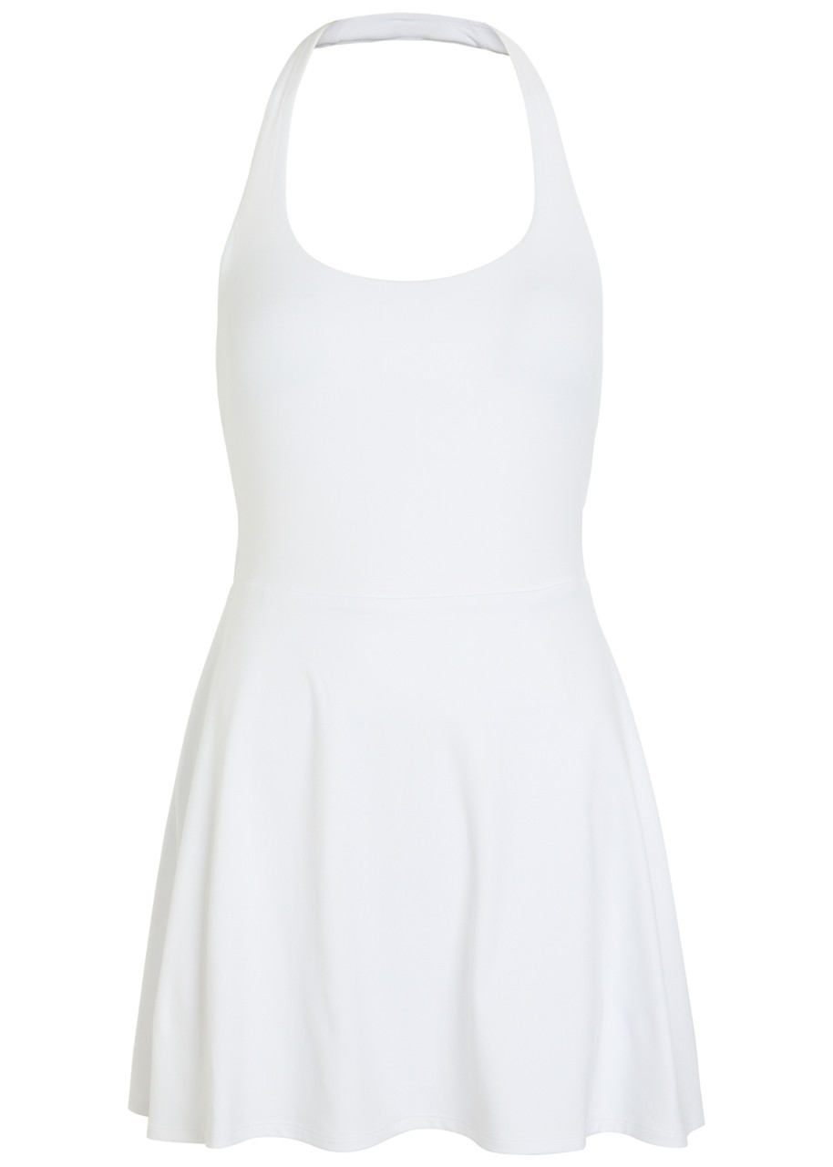 Vuori Tiebreak Halter Stretch-jersey Mini Tennis Dress - White - L (UK14 / L)