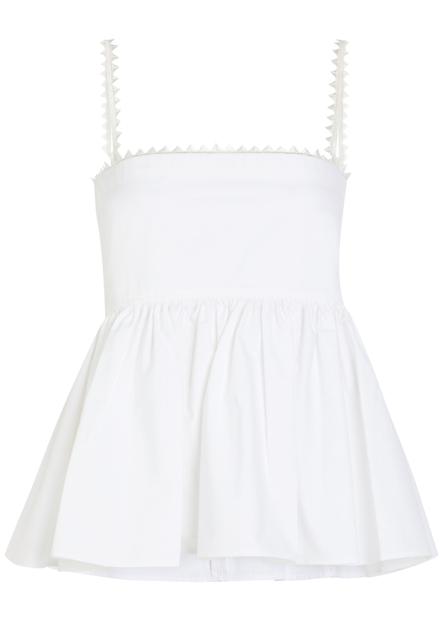 Jacquemus Le Haut Traversin Peplum Cotton-poplin top - White - 36 (UK8 / S)