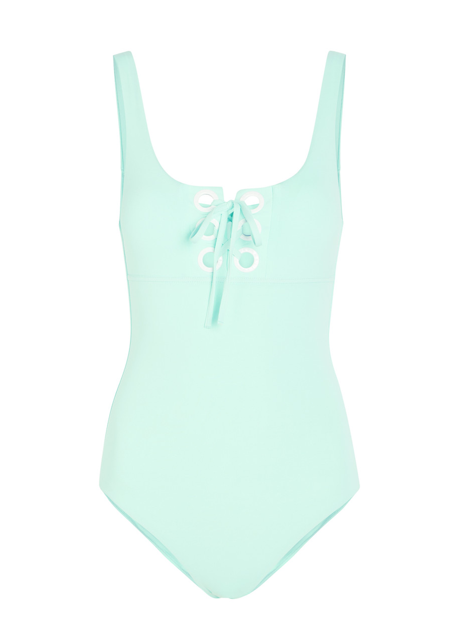 Melissa Odabash London Lace-up Swimsuit - Mint - 40 (UK8 / S)