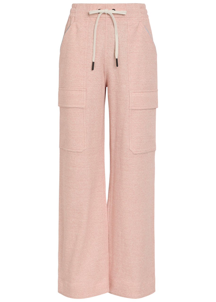 Moncler Logo-appliquéd Linen-blend Sweatpants - Light Pink - S (UK 10 / S)