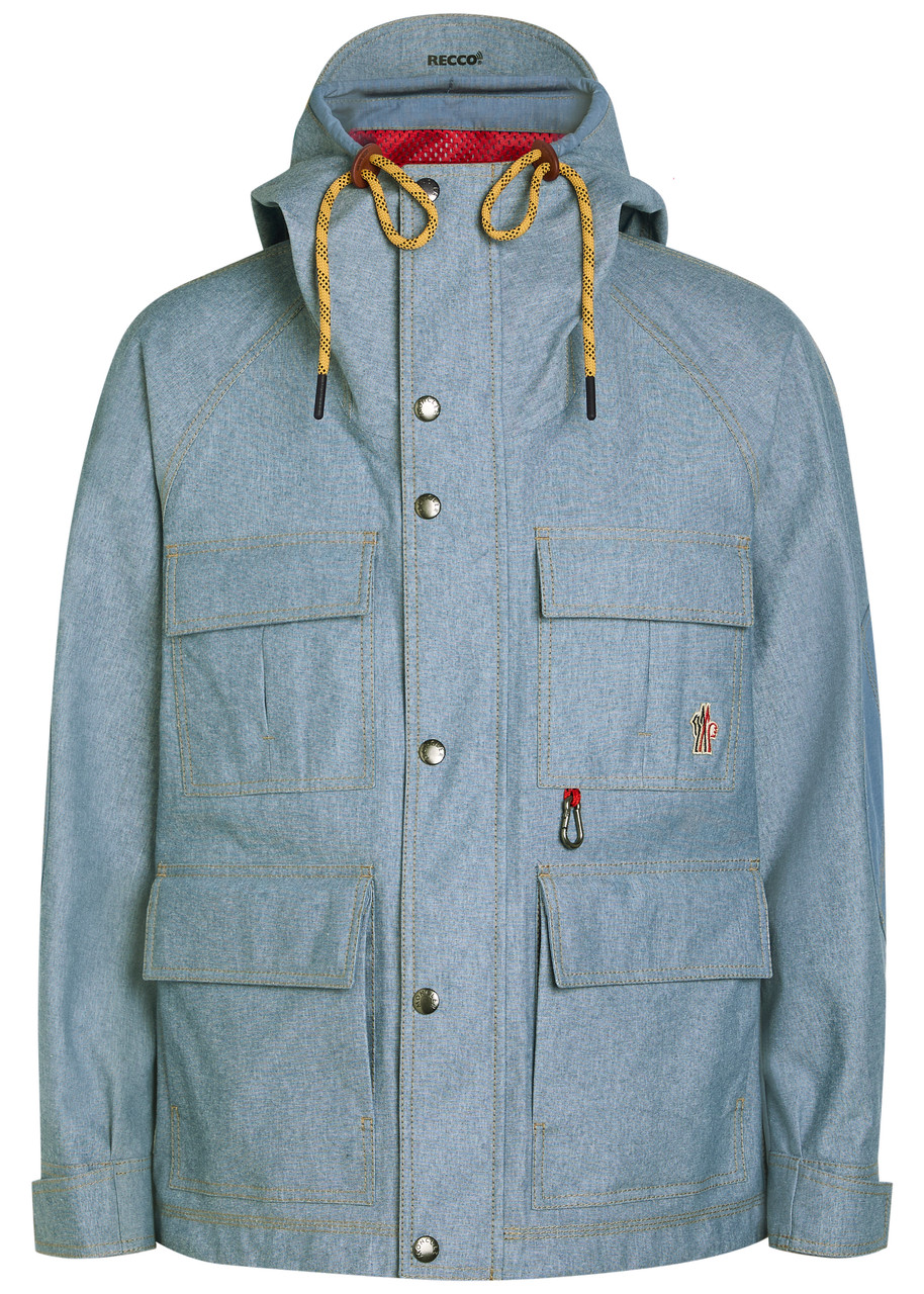 Moncler Grenoble Field Waterproof Hooded Denim Jacket - Light Blue - 3 (UK40 / L)
