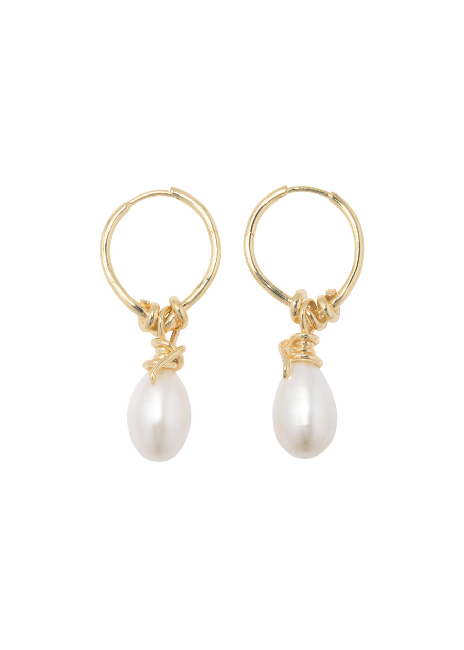 Completedworks Pearl and 18kt Gold Vermeil Hoop Earrings - One Size