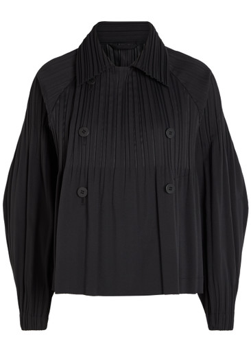 PLEATS PLEASE ISSEY MIYAKE Double-breasted pleated woven coat
